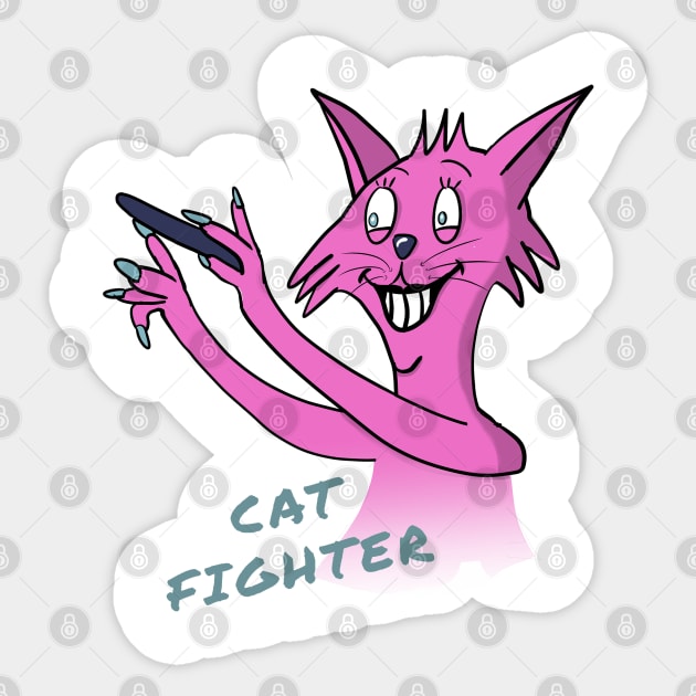 cat fighter Sticker by royfriedler